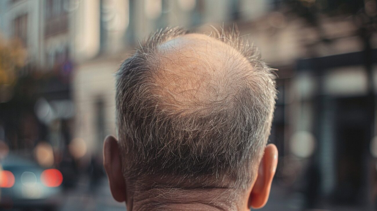 Balding Man's Head. hairloss, hairfall